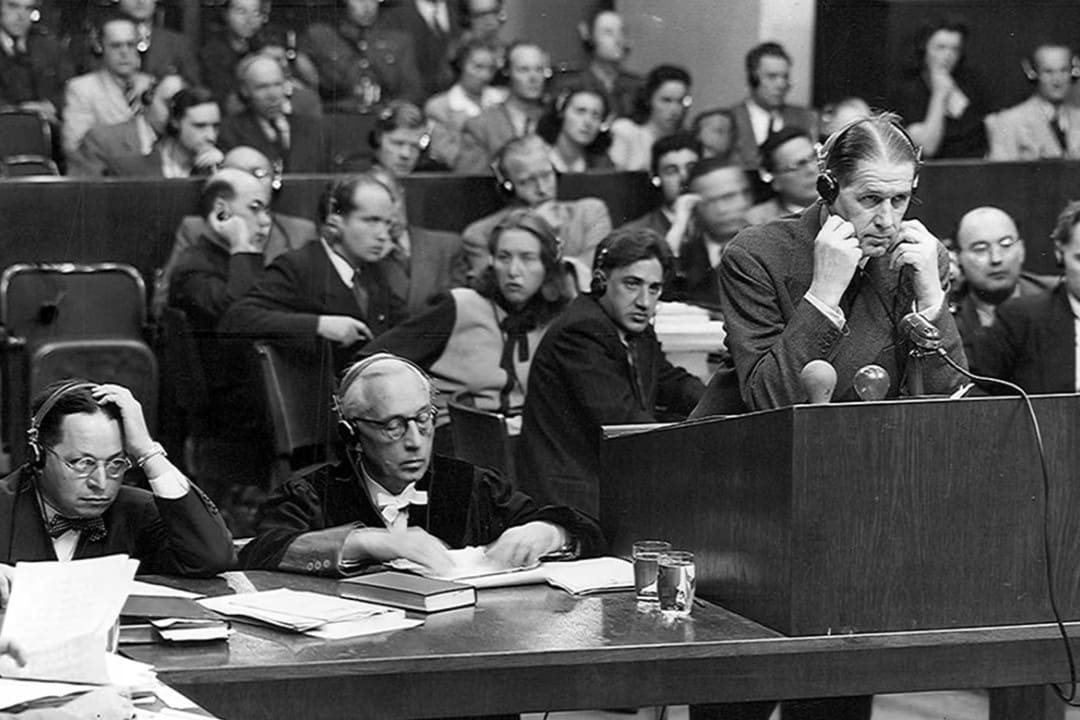 Fritz ter Meer at the Nuremberg Trials in 1947. Photo: Office Chief of Counsel for War Crimes, Nuremberg, Germany. Fritz ter Meer at the Nuremberg Trials in 1947. Photo: Office Chief of Counsel for War Crimes, Nuremberg, Germany.